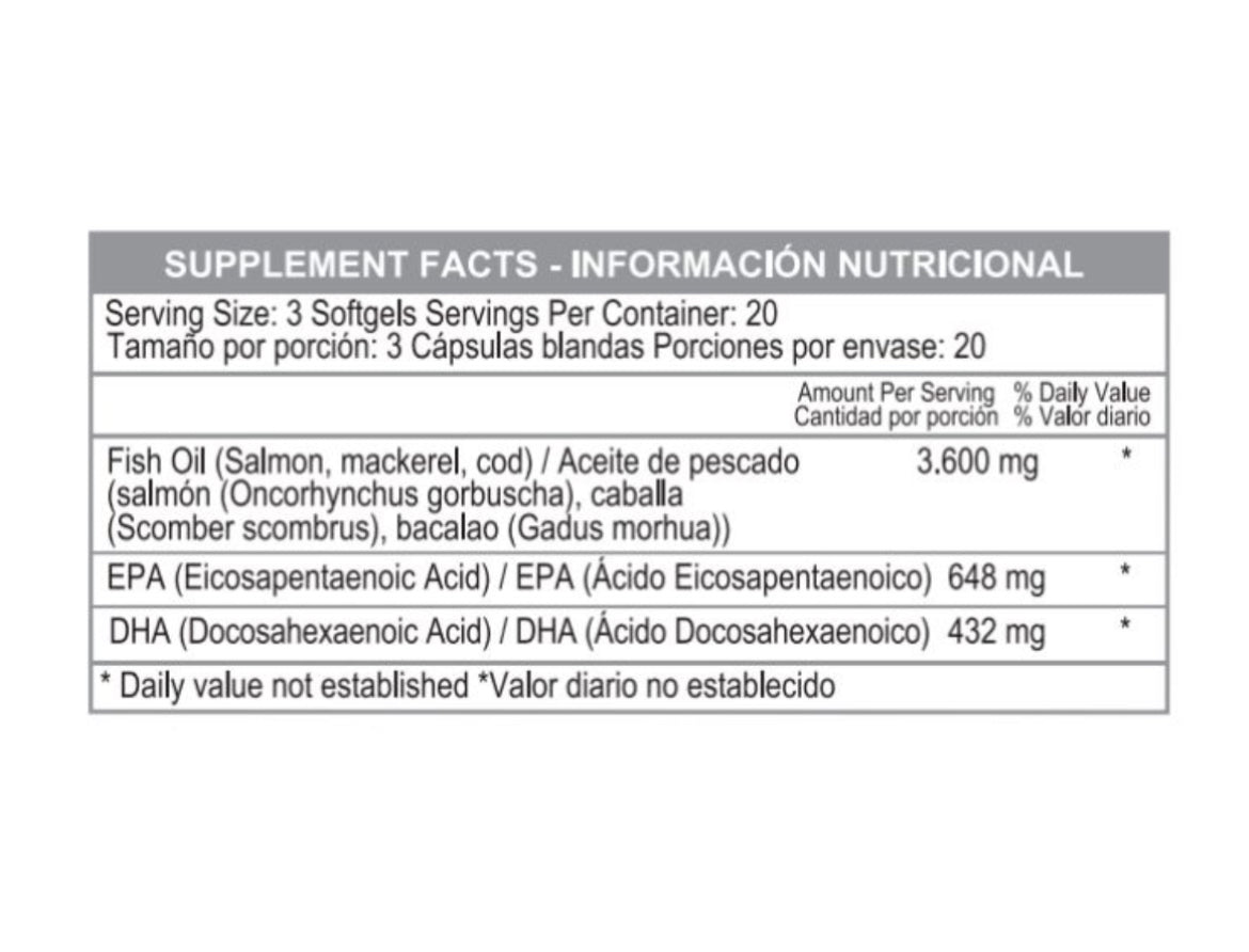 Omega 3 Fish Oil 1200 MG 60 Softgels