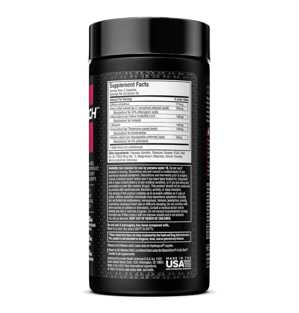 Hydroxycut Hardcore Elite tabla de nutrición quemador de grasa en Bogotá Colombia