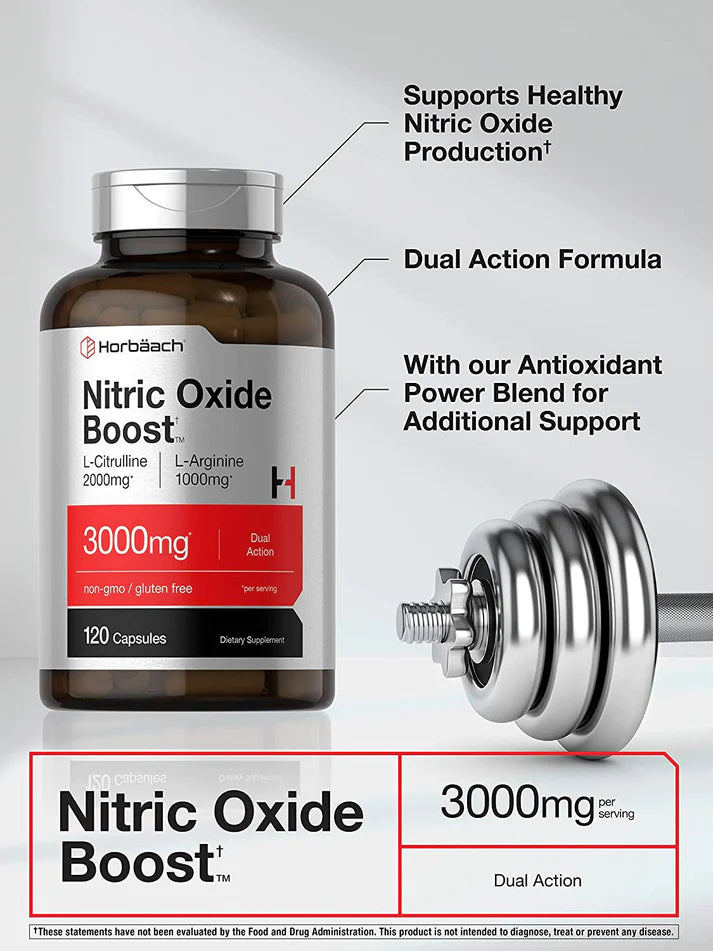 Oxido Nítrico L-arginina L- Citrulina 3000mg | 120 Caps