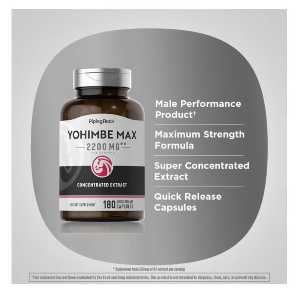 Yohimbe Max 2200 MG 180 Cápsulas